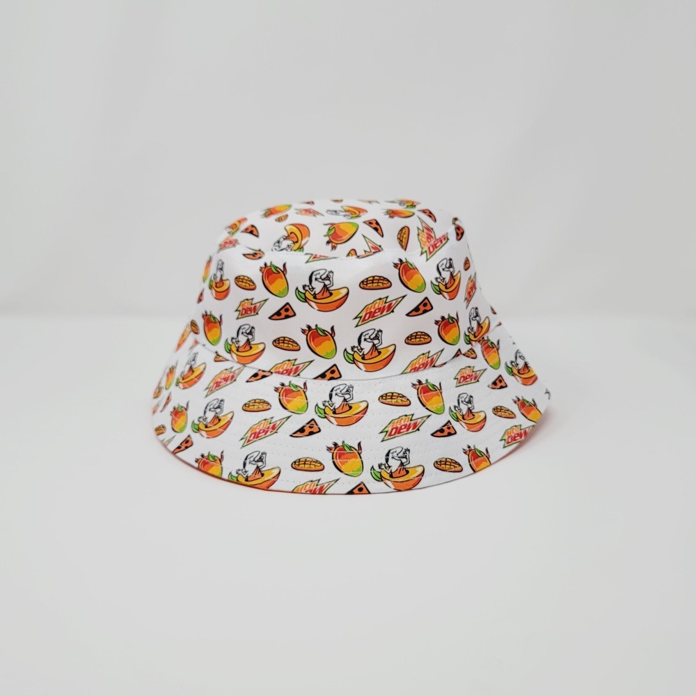 Little Caesars Mt Dew Mango Rush Crew Bucket Hat Limited Edition Reversible Cap